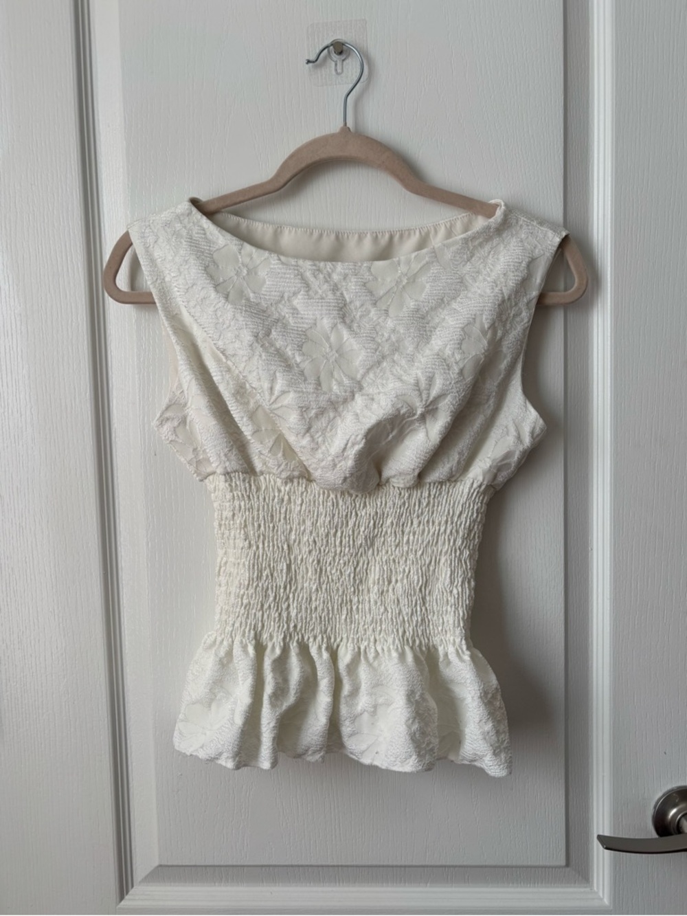 Women's Cream Floral Lace Blouse